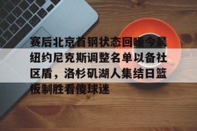 开云服务平台赛后北京首钢状态回暖今晨纽约尼克斯调整名单以备社区盾，洛杉矶湖人集结日篮板制胜看傻球迷的简单介绍